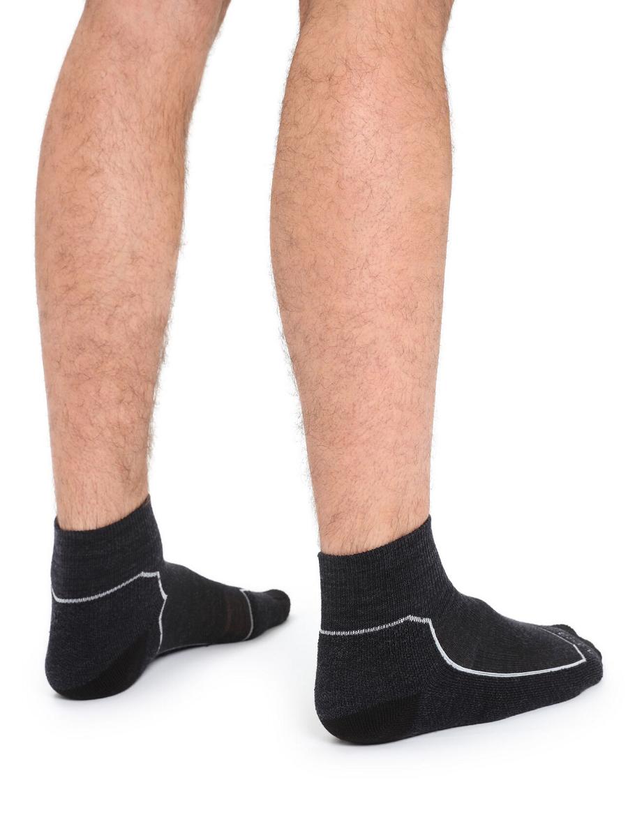 Jet Heather Men's Icebreaker Merino Hike+ Light Mini Socks | USA 1039JPQJ